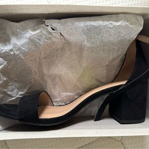 Elegant Black Block Heel Sandals